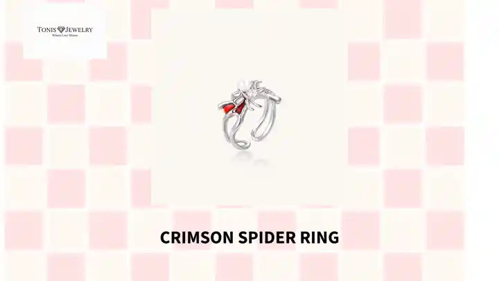 Crimson Spider Ring by@Outfy