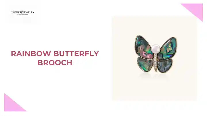 Rainbow Butterfly Brooch by@Outfy