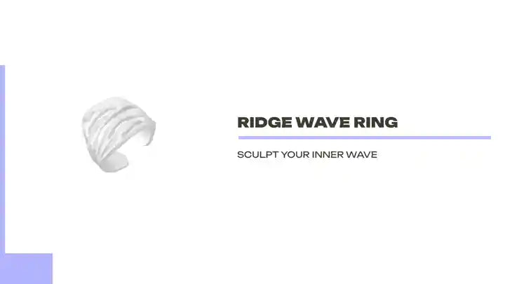 Ridge Wave Ring by@Outfy