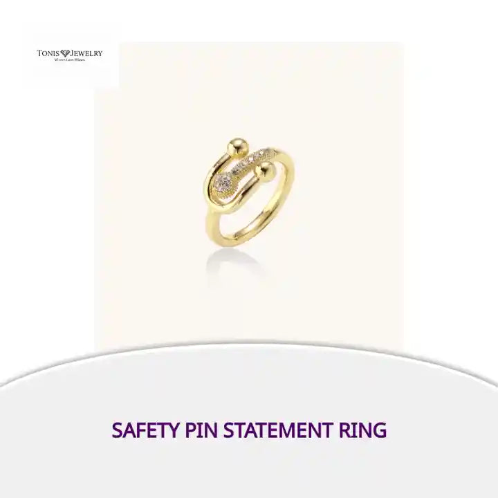 Safety Pin Statement Ring by@Outfy