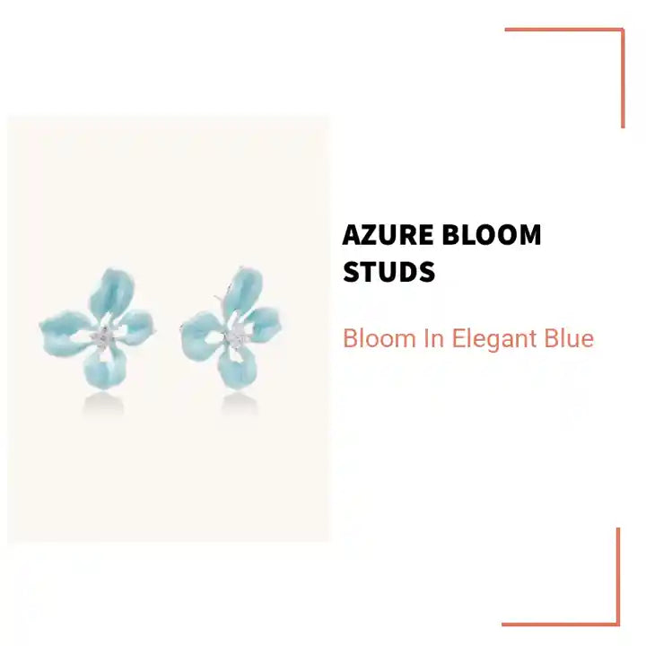 Azure Bloom Studs by@Outfy