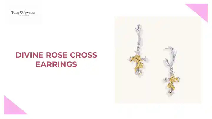 Divine Rose Cross Earrings by@Outfy